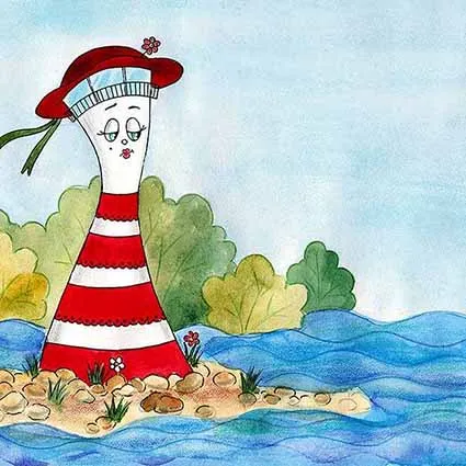 The Lonely Lighthouse illustration by KD Prime Publishers